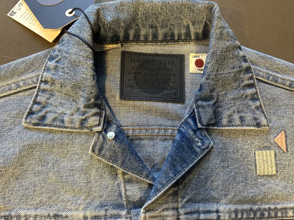 Levi's Made in Japan Type II Trucker Jacket Embroidered Denim Women's Size M NEW - Image 4 of 4