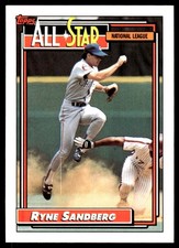 Ryne Sandberg 1992 Topps #387 Chicago Cubs FREE SHIPPING AutographDen