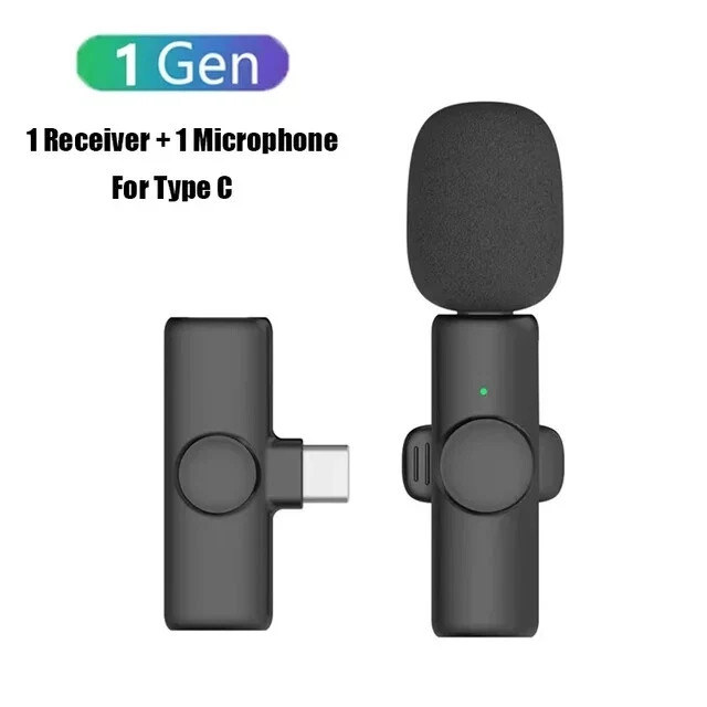 Wireless Lavalier Microphone Clip Mic For iPhone iPad Samsung Recording Vlog