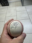 Rawlings Baseball Autographed Rocky Roe umpire, Bob Feller and unknown
