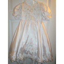 Bridal Originals Flower Girl Dress Girls Size 4 Ivory Excellent Vintage Lace Bow