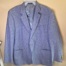 Stafford Blue Classic Fit Single-Breasted Two-Button Notch Lapel Men's Blazer