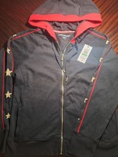 Tommy Hilfiger Sport Women's L Full Zip Hooded Cotton Knit Star Hoodie 4