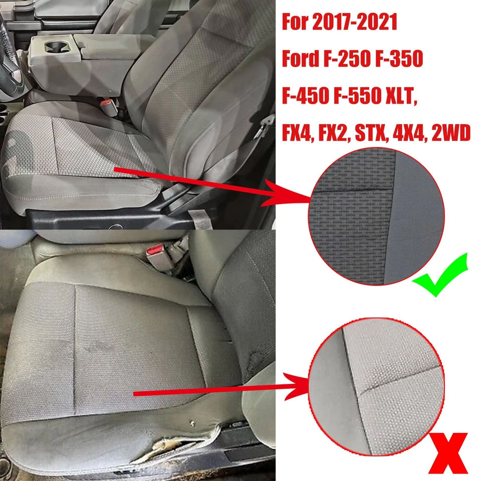Cubierta de asiento de tela gris inferior para Ford F150 2015 2016 2017 2018 2019 2020 Foto 2 de 4