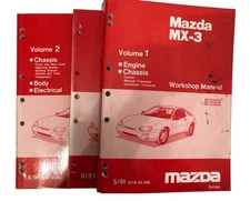 Mazda MX-3 MX 3 Workshop Manual 3 Book Set inc. Wiring Illustrated Original 1991
