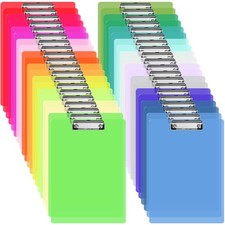 UZLU 40 Pcs Plastic Clipboards Bulk 20 Assorted Colors 12.5x9 In Clear Colored C