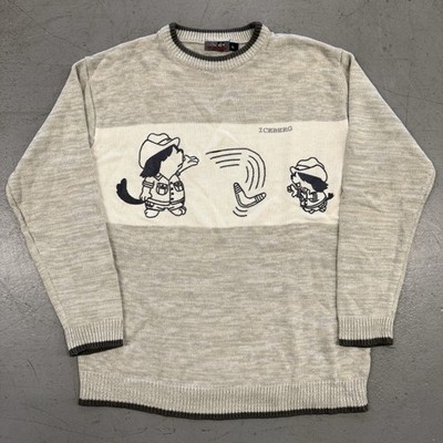 Vintage 90s Iceberg History Sweater Men s Large Embroidered
