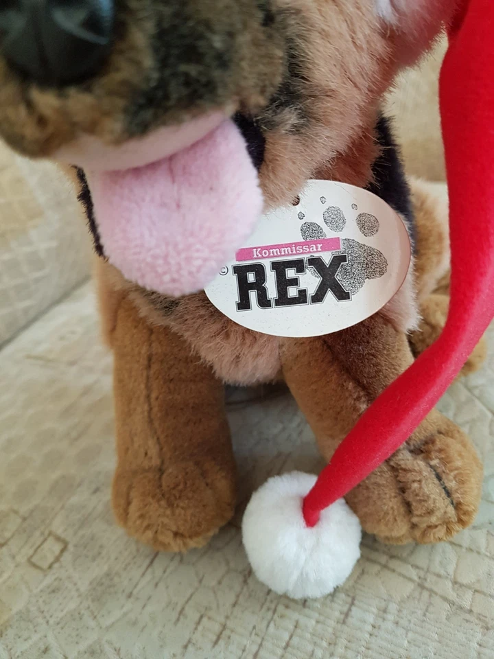 Piüschund Kommissar Rex mit Weihnachtsmütze gebraucht - Bild 2 von 2