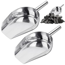 2 Pcs 14.17 in Stainless Steel Fireplace Shovel, 35-Ounce Heat Resistant Silv...
