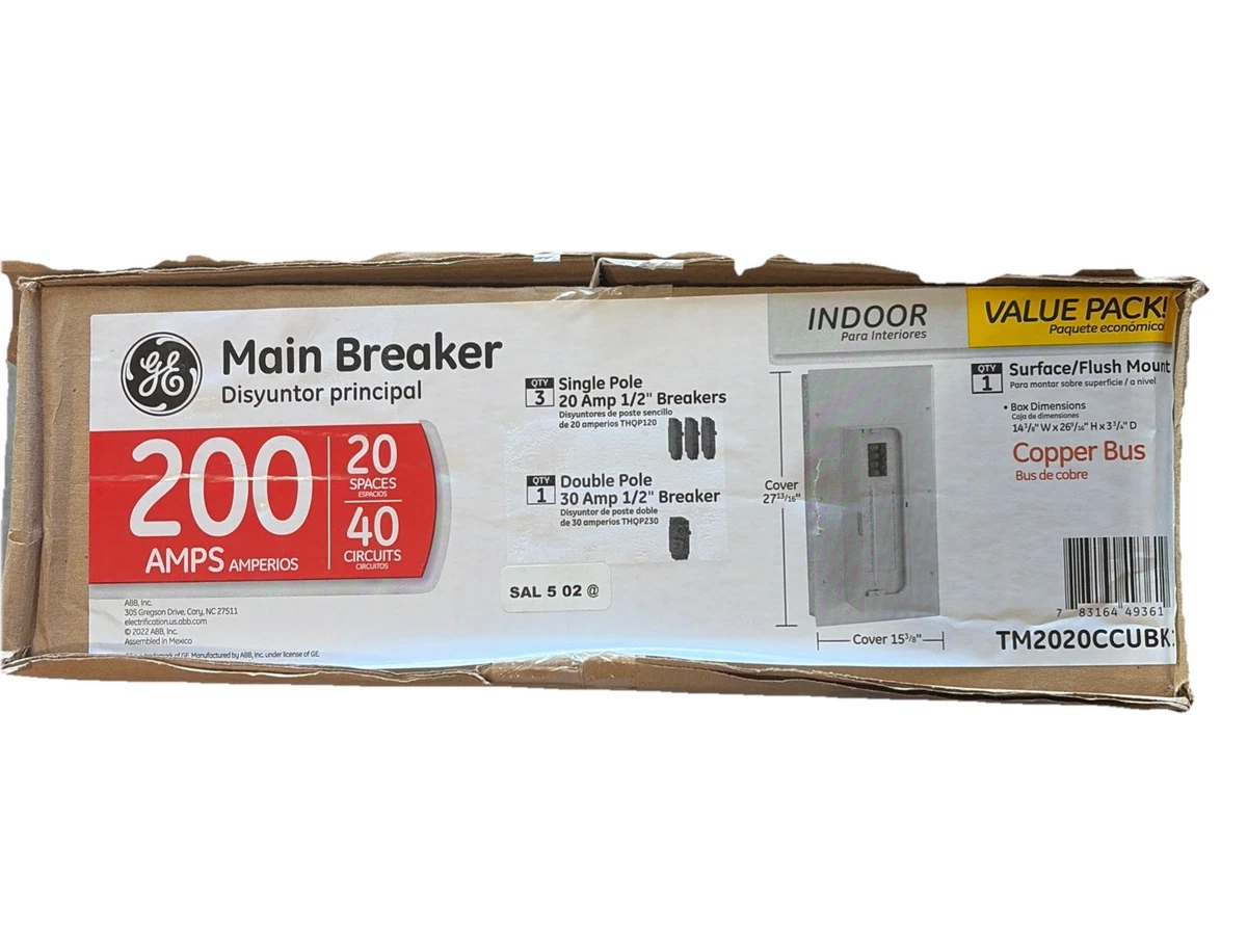 Main Breaker Panel 200 A Maximum Amperage 11-20 Spaces Electrical