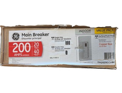 GE 200AMP 20/40 Indoor Main Breaker Load Center TM2020CCUBK1 Value Pack