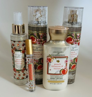 Bath & Body Works Peach Blossom & Nectar 5 Piece Set See Description