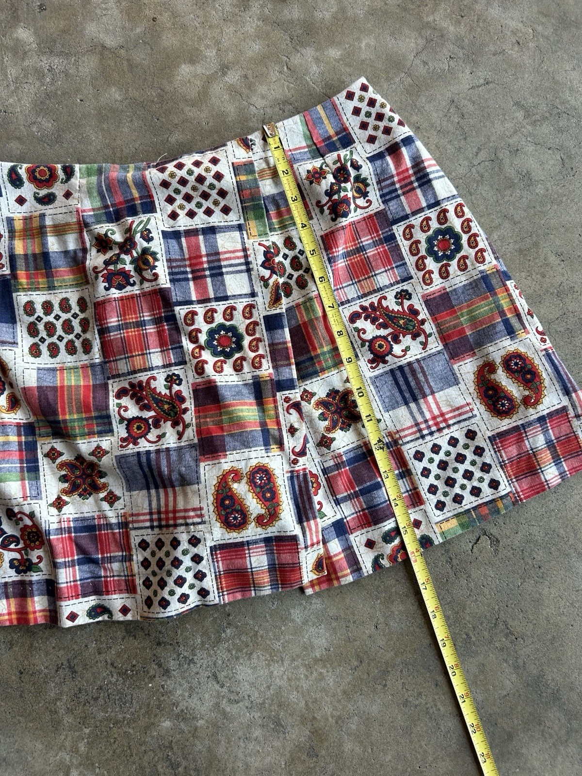 handmade 70s patchwork peakaboo skort around a si… - image 7