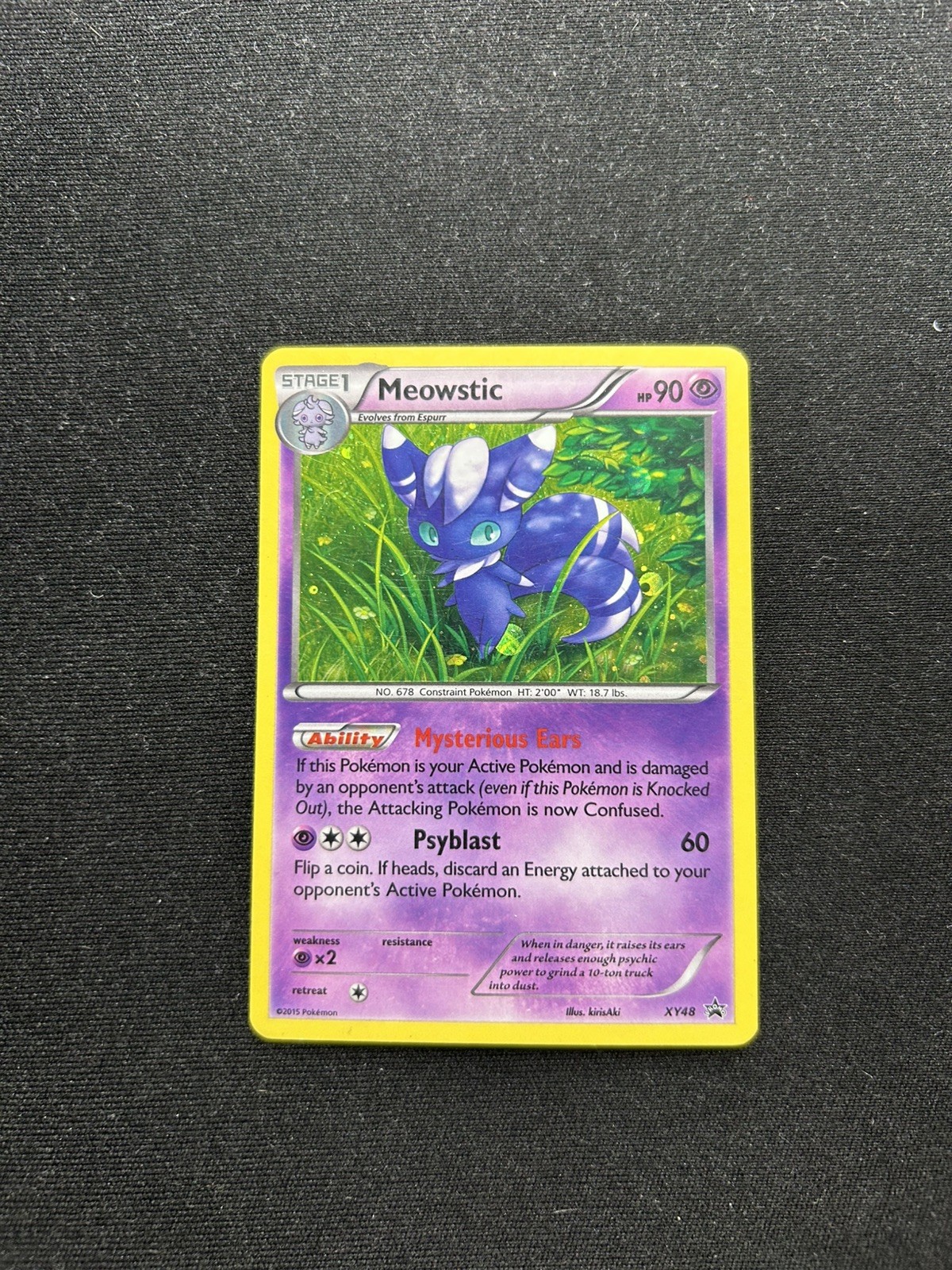 2015 Pokemon MEOWSTIC Black Star Promo Set COSMOS HOLO Foil XY Series Card #XY48