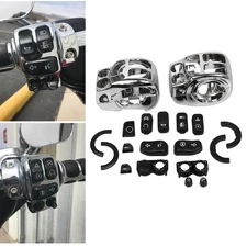 Handlebar Control Switch Housing Button Caps For Harley Road King Street Glide