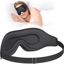 2PCS Adjustable 3D Eye Mask With 3D Shading for Air Travel, Nap Time-Black