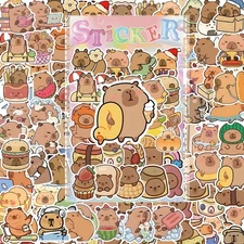 104pcs Capybara Stickers Set, Cute Cartoon Animal Hydrochoerus Hydrochaeris 