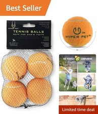Non-Toxic Dog Fetch Balls - Bright 4 Pack of 2.5" Tennis Balls for All Breeds 