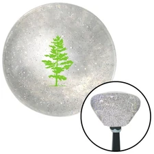 Green Evergreen Tree Clear Retro Metal Flake Shift Knob w/ M16x1.5 Insert Auto