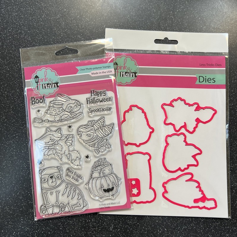 Pink & Main Less Tricks Clear Stamp Set and Matching Dies~New/NLA