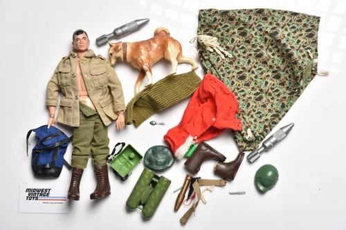Lot (C) Vintage 1960s 12"  GI Joe Figures, Clothing & Accessories