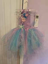 Girls Mermaid Dress with Tulle Tutu See Measurements For Size
