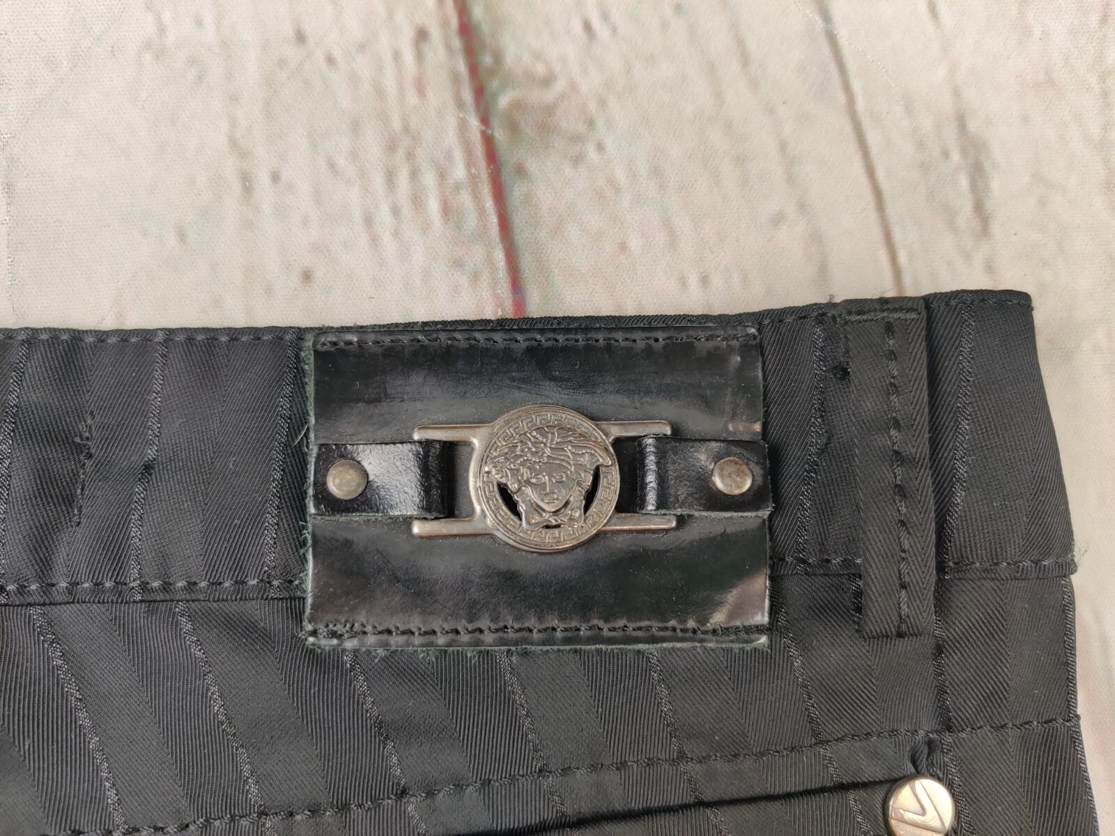 Abito Pantalone Gianni Versace Classico Donna Nero Dritto Formale Pantalone Rigato