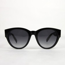 $470 Alexander McQueen Black Acetate Sunglass...