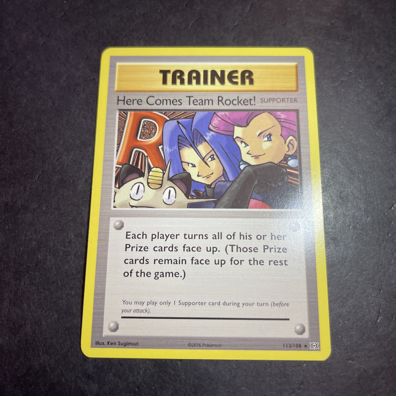 Here Comes Team Rocket Secret Rare - 2016 Pokémon XY Evolutions #113/108 - NM/LP