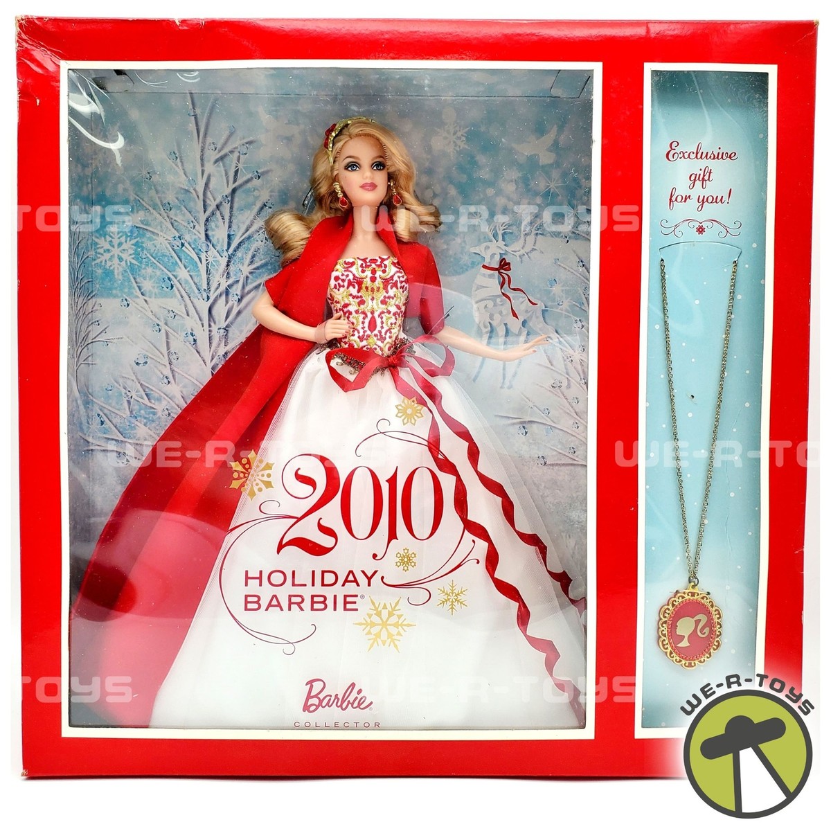 2010 Holiday Barbie Doll with Exclusive Necklace Gift #V8649 2010 Holiday Barbie Doll with Exclusive Necklace Gift #V8649