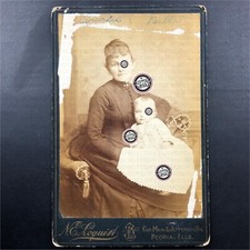 Peoria, IL Antique Photo Cabinet Card BELLE ANDERSON MRS. ROBERT Paul Robert USA