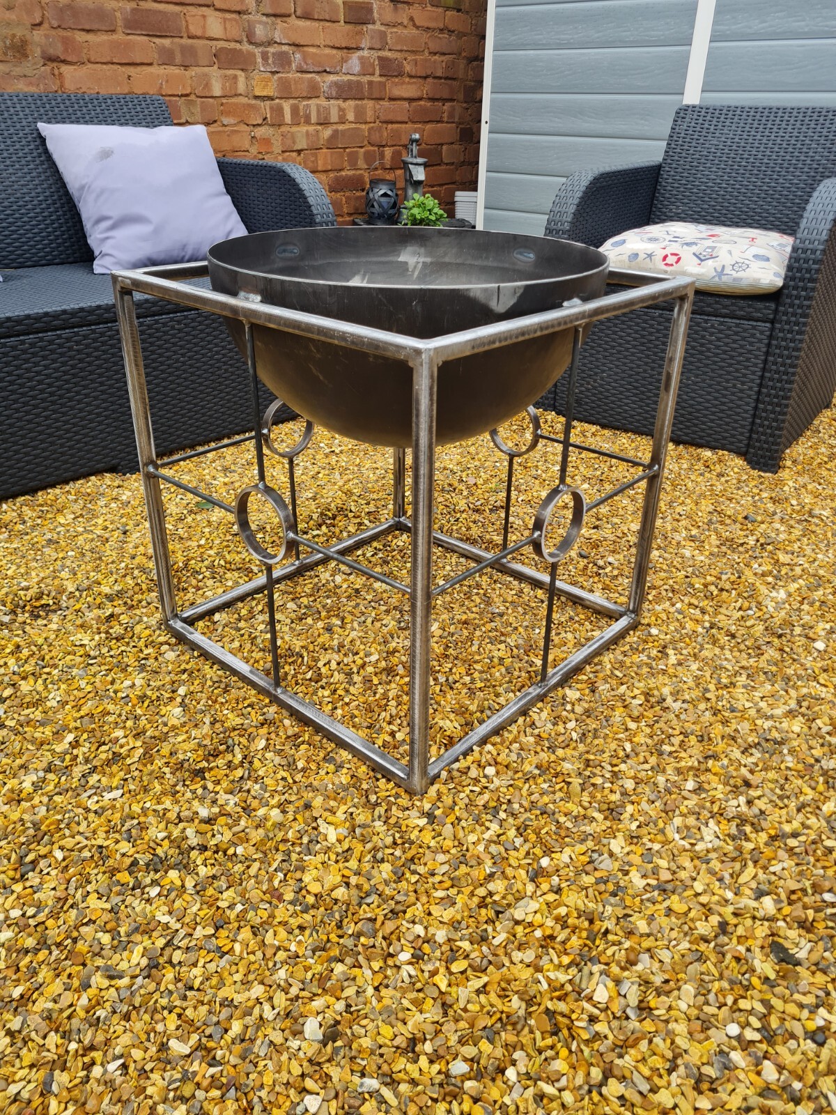 RUSTIC METAL GARDEN CUBE FIRE PIT eBay