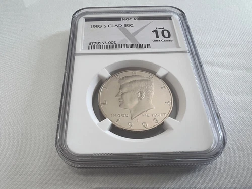 1993-S CLAD KENNEDY HALF DOLLAR  NGC PF70 ULTRA CAMEO  (PROOF 10) “TOP POP"