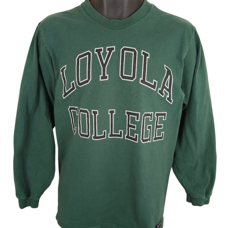Vintage Loyola College T Shirt Mens Size Small Green 90s Maryland University USA - Image 2 of 4