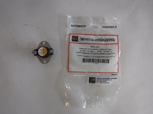 NEW White-Rodgers 3F01-161 Snap Fan Disc Control SPST Close On Rise 120-277v (T)