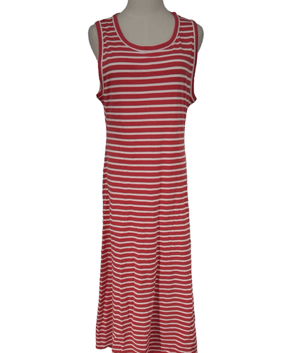 J. Crew Tank Dress Women's Medium M Striped 100% Cotton Pink Maxi NWT - AC