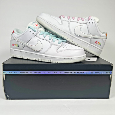 Nike SB Dunk Low Pro ''Be True'' Summit White Rainbow - Men's Size 11.5