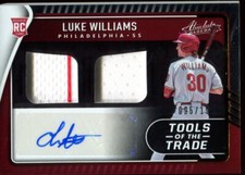 2022 Panini Absolute Baseball Luke Williams /199 Rookie 2 Swatch Auto #TT2S-LW