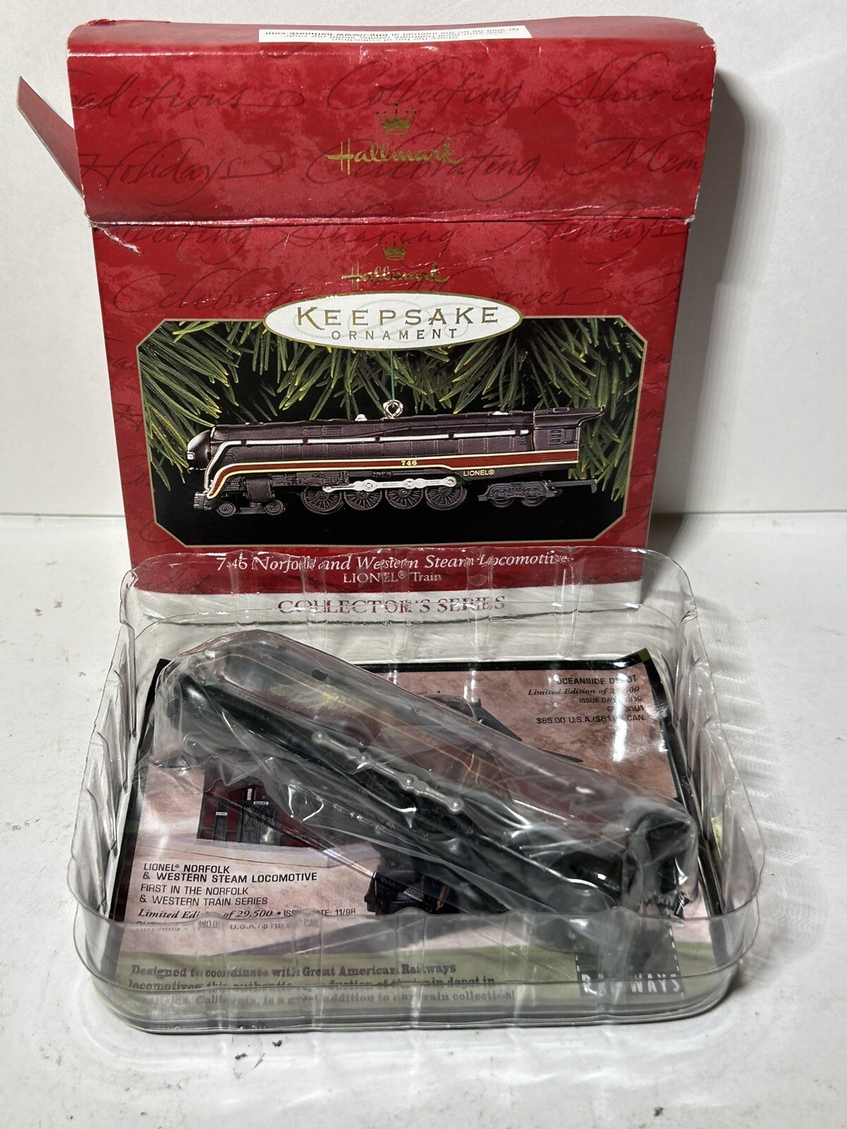 Lot Of 4 Hallmark Keepsake Ornament Lionel Trains Collectors