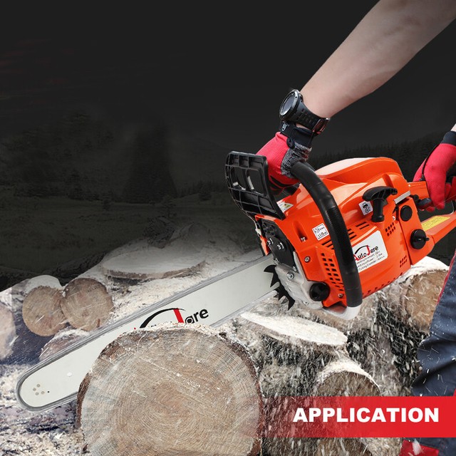 Autojare Chainsaw 2 Stroke Handed Petrol Gasoline Chain Saw for Cutting