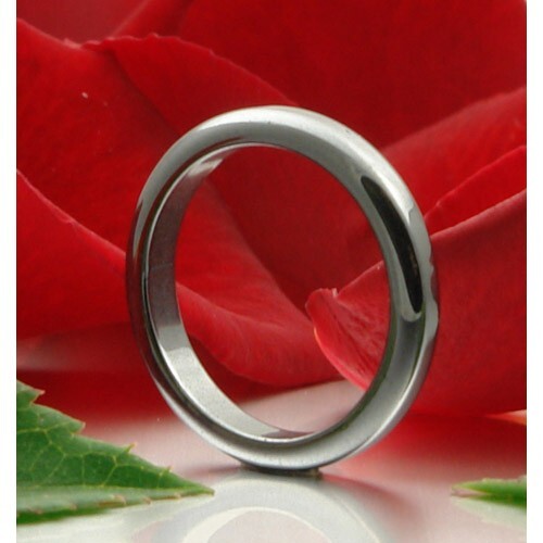 Dünner Ring aus Hämatit 3mm flach grau dunkelgrau schmal schlicht Steinring - Picture 4 of 4