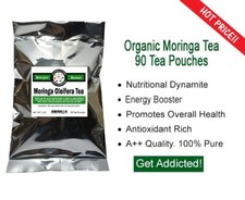 90 Organic Moringa Oleifera Tea Pouches - Nutrients Energy Antioxidants