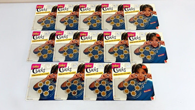 LOT of (14) 1986 Mattel Color Clicks Jewelry In A Snap Bracelet Gold Beads NEW