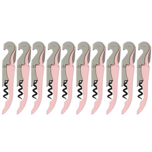 10 PSC Openers , Corkscrew Wine Bottle Opener, PINK Color - 第 1/4 張圖片