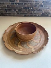 Ceramic One Piece Chip and Dip Plate