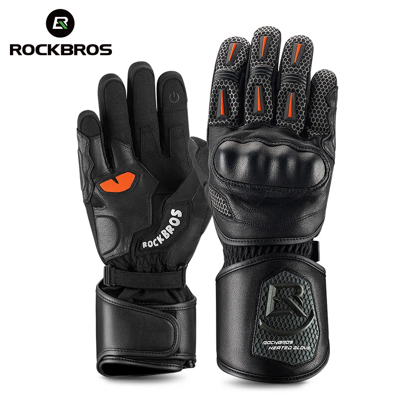 ROCKBROS Invierno Motocicleta Dedo Completo Guantes Pantalla Táctil Guantes de Montar a Prueba de Viento Foto 2 de 4