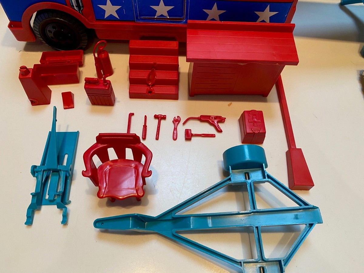 Evil Knievel Scramble Van Vintage 1973 Ideal Used with Accessories
