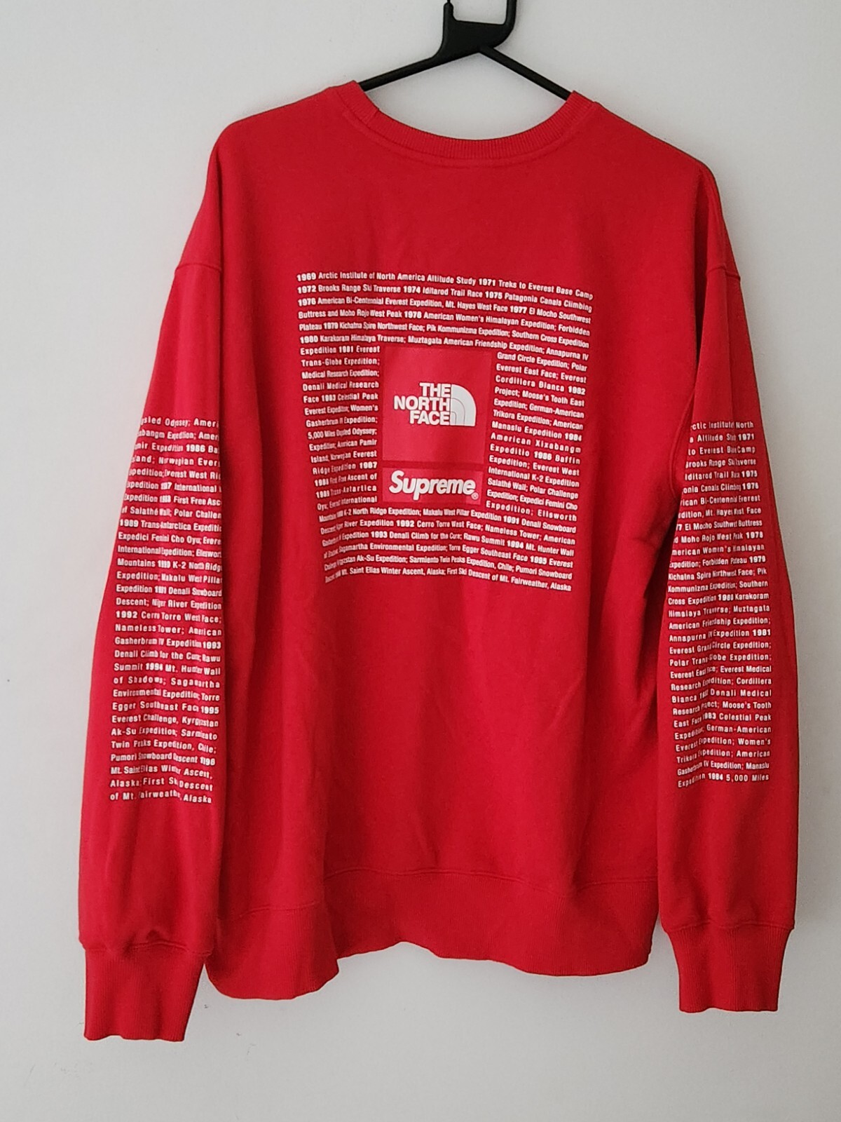 Sudadera Crewneck Supreme x The North Face Talla L Grande Roja TNF