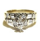 GIA certified 14k multi gold 1.50ct marquise diamond engagement wedding ring — photo 2