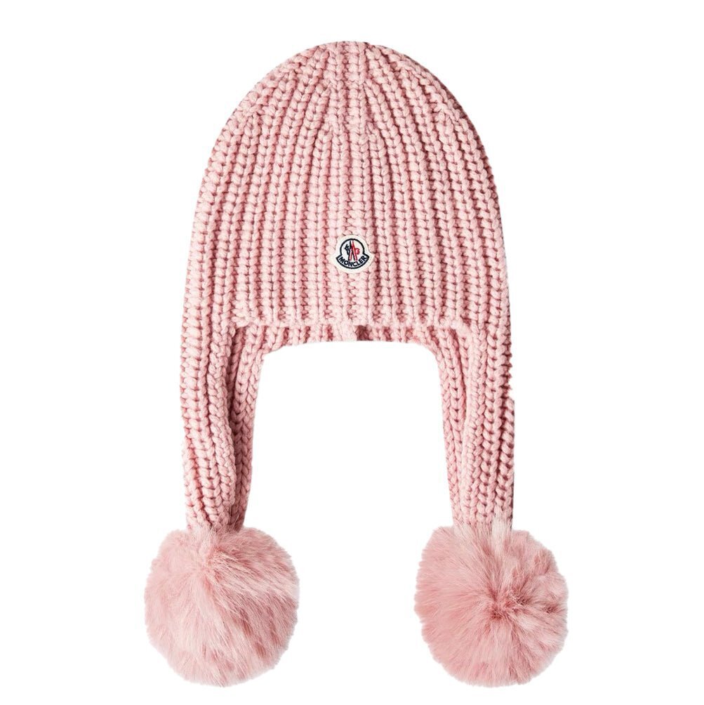 Moncler 'Berretto' Beanie Bobble Hat Pink UK